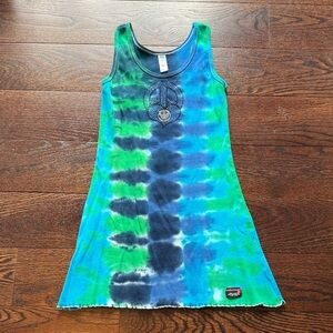 Vibrant Tie-Dye Kids Casual Dress